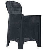 VidaXL 5-delige Tuinset rattan-look kunststof antraciet