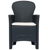 VidaXL 5-delige Tuinset rattan-look kunststof antraciet