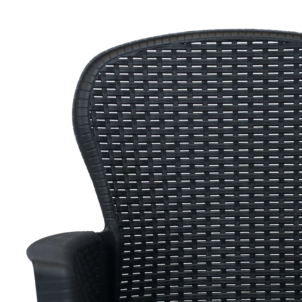 VidaXL 5-delige Tuinset rattan-look kunststof antraciet