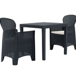 VidaXL 3-delige Tuinset rattan-look kunststof antraciet