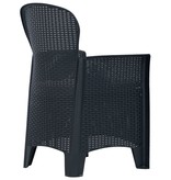 VidaXL 3-delige Tuinset rattan-look kunststof antraciet
