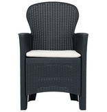 VidaXL 3-delige Tuinset rattan-look kunststof antraciet