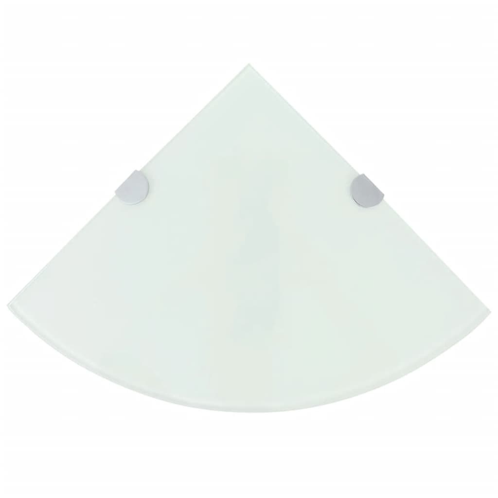 VidaXL Hoekschap met chromen dragers wit 25x25 cm glas