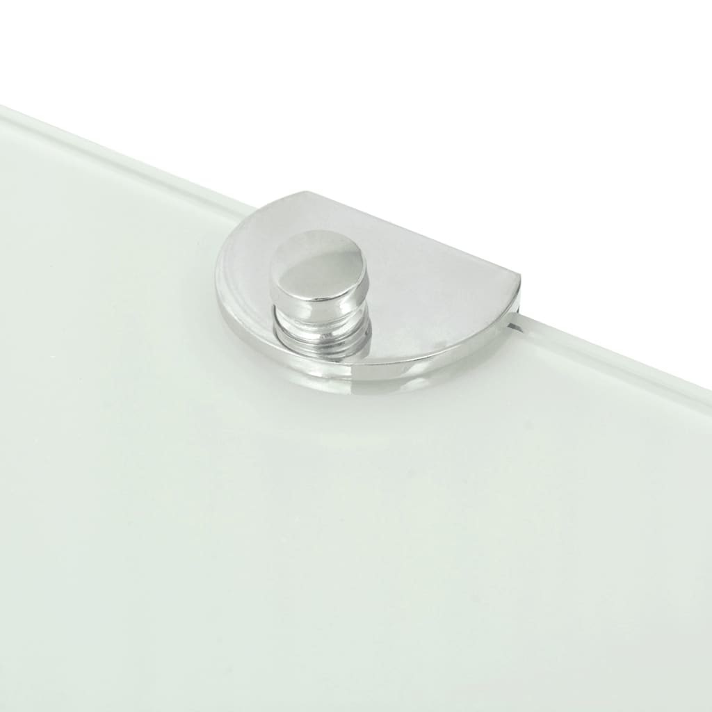 vidaXL Hoekschap met chromen dragers wit 25x25 cm glas