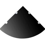 VidaXL Hoekschap met chromen dragers zwart 45x45 cm glas