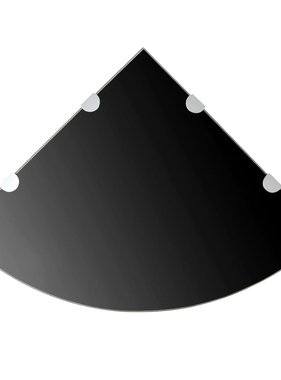 vidaXL Hoekschap met chromen dragers zwart 45x45 cm glas