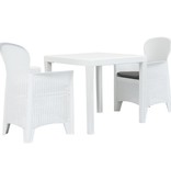 vidaXL 3-delige Bistroset rattan-look kunststof wit