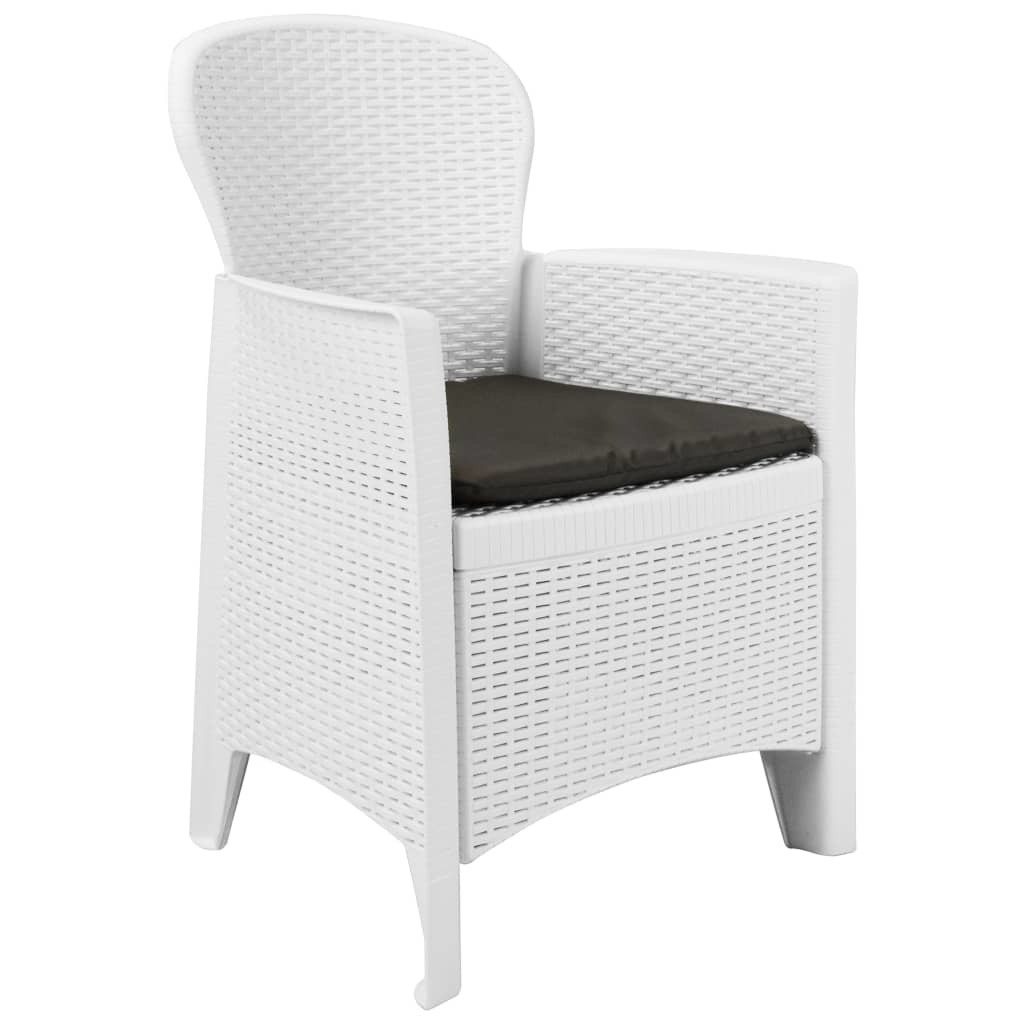 VidaXL 3-delige Bistroset rattan-look kunststof wit