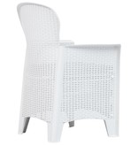 vidaXL 3-delige Bistroset rattan-look kunststof wit