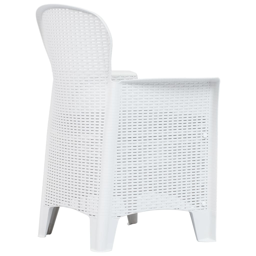 VidaXL 3-delige Bistroset rattan-look kunststof wit