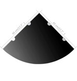 VidaXL Hoekschap met chromen dragers zwart 45x45 cm glas