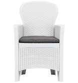 vidaXL 3-delige Bistroset rattan-look kunststof wit