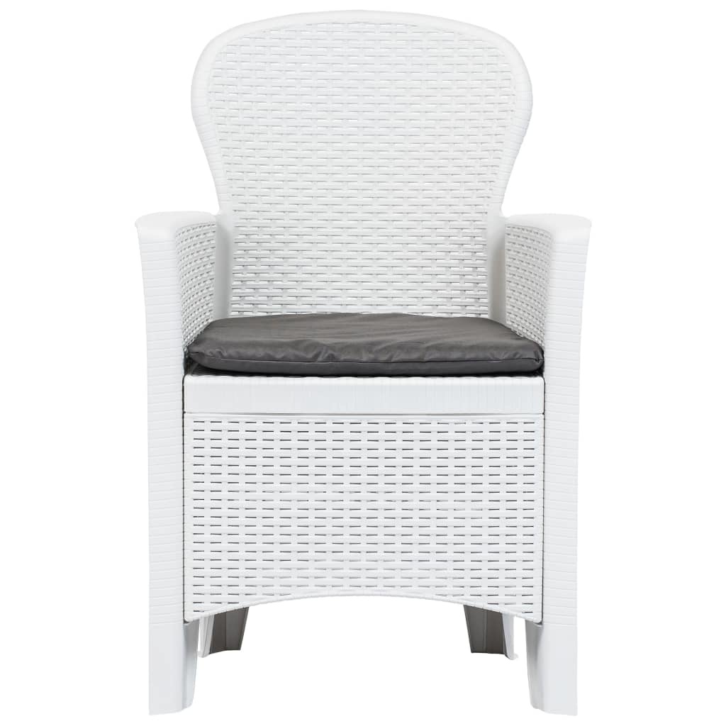 vidaXL 3-delige Bistroset rattan-look kunststof wit