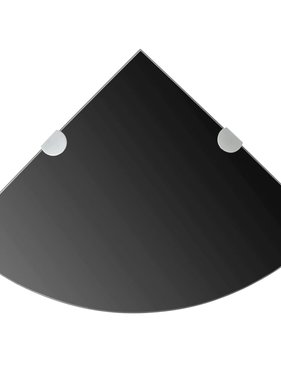 vidaXL Hoekschap met chromen dragers zwart 35x35 cm glas