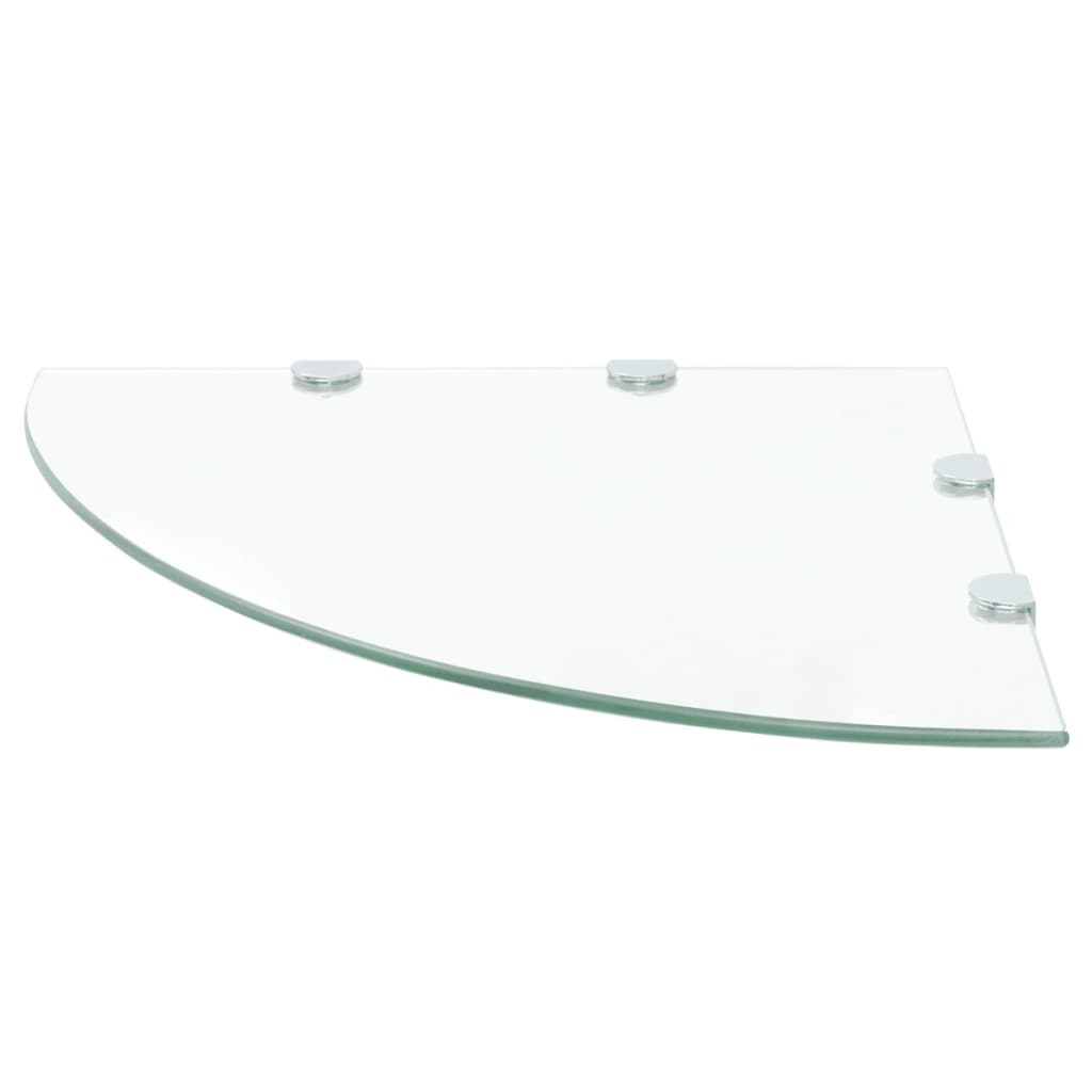 vidaXL Hoekschap met chromen dragers transparant 45x45 cm glas