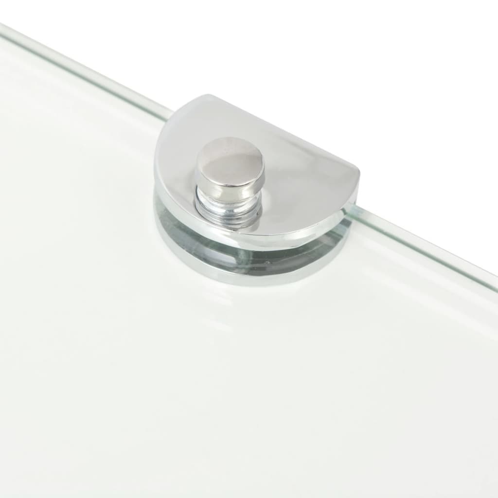 vidaXL Hoekschap met chromen dragers transparant 45x45 cm glas