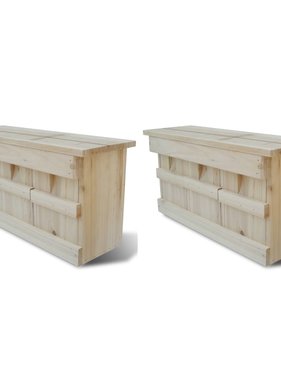 vidaXL Mussenhuizen 2 st 44x15,5x21,5 cm hout