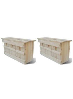 vidaXL Mussenhuizen 2 st 44x15,5x21,5 cm hout