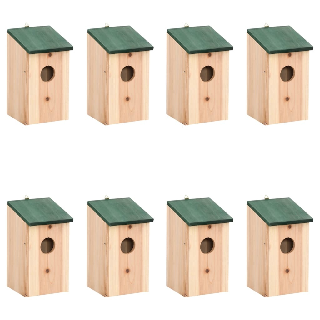 vidaXL Vogelhuisjes 8 st 12x12x22 cm hout