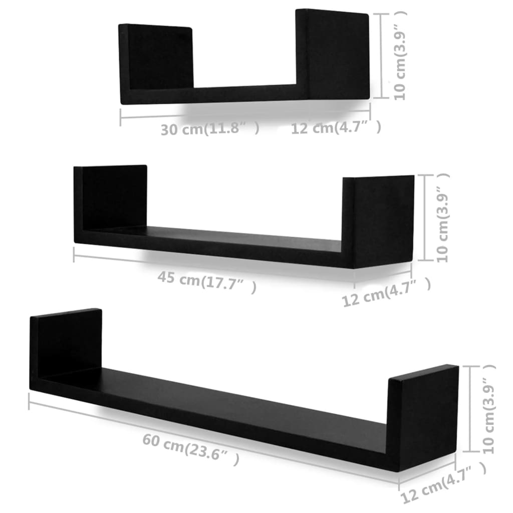 vidaXL Wandplanken 6 st zwart