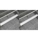 VidaXL Doucheafvoer 2 st rechthoekig bubbel 1030x140mm roestvrij staal