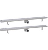 VidaXL Doucheafvoer 2 st rechthoekig bubbel 1030x140mm roestvrij staal