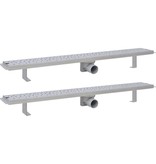 VidaXL Doucheafvoer 2 st rechthoekig bubbel 930x140 mm roestvrij staal