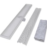 VidaXL Doucheafvoer 2 st rechthoekig bubbel 930x140 mm roestvrij staal