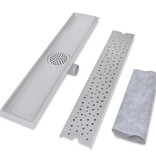 VidaXL Doucheafvoer 2 st rechthoekig bubbel 630x140 mm roestvrij staal