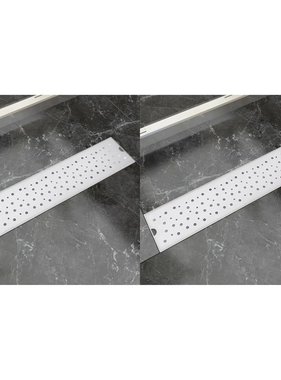 VidaXL Doucheafvoer 2 st rechthoekig bubbel 530x140 mm roestvrij staal