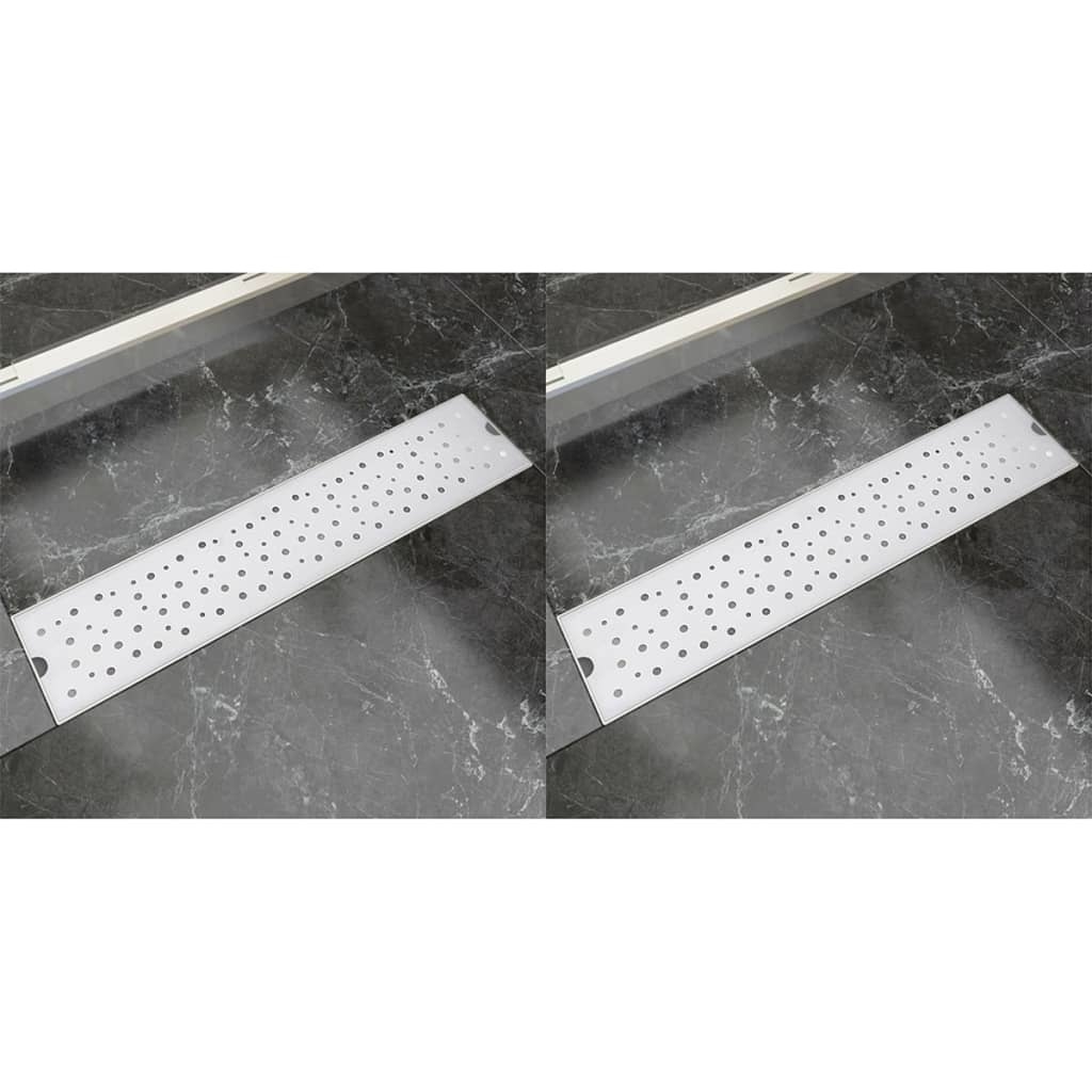 VidaXL Doucheafvoer 2 st rechthoekig bubbel 530x140 mm roestvrij staal