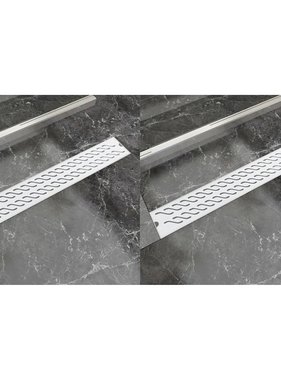 VidaXL Doucheafvoer 2 st rechthoekig golf 730x140 mm roestvrij staal
