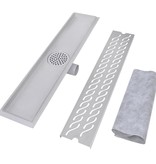 VidaXL Doucheafvoer 2 st rechthoekig golvend 630x140 mm roestvrij staal