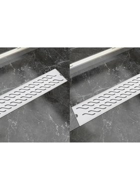 VidaXL Doucheafvoer 2 st rechthoekig golvend 530x140 mm roestvrij staal