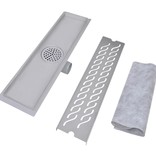 VidaXL Doucheafvoer 2 st rechthoekig golvend 530x140 mm roestvrij staal