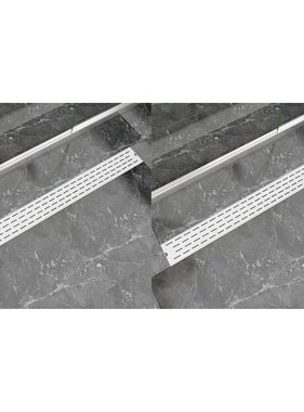 VidaXL Doucheafvoer 2 st rechthoekig lijn 1030x140 mm roestvrij staal