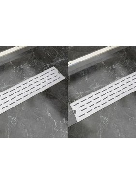 vidaXL Doucheafvoer 2 st rechthoekig lijn 530x140 mm roestvrij staal