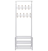 vidaXL Kledingrek met schoenenopberger 68x32x182,5 cm wit