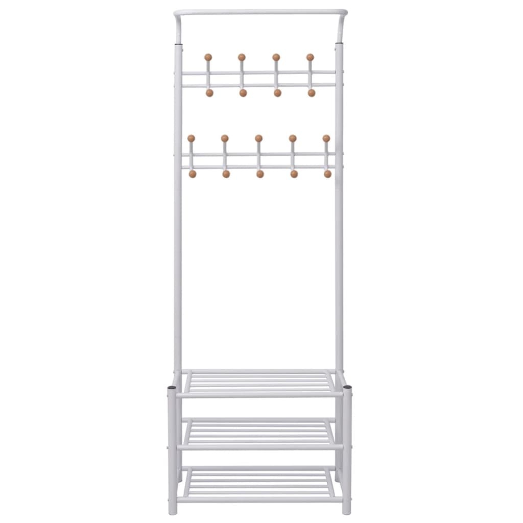 VidaXL Kledingrek met schoenenopberger 68x32x182,5 cm wit