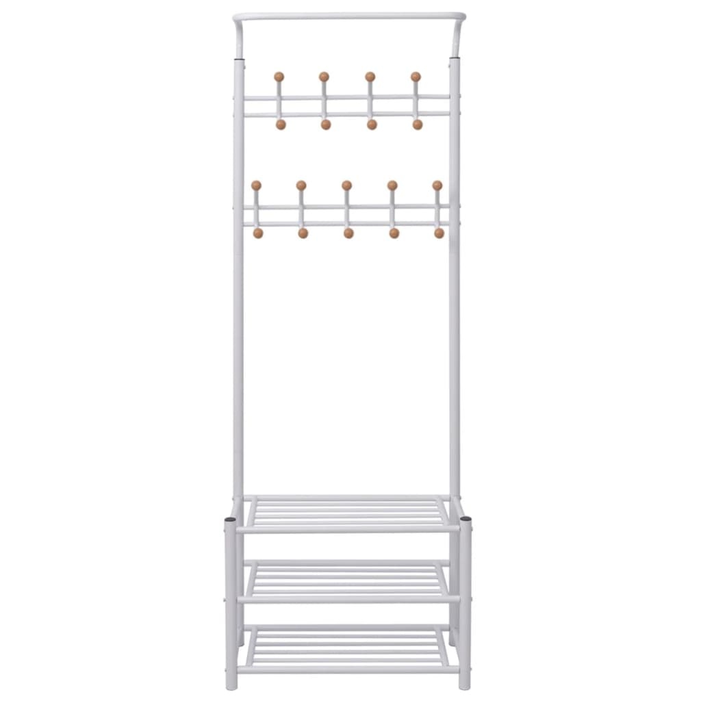 vidaXL Kledingrek met schoenenopberger 68x32x182,5 cm wit