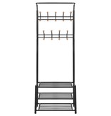 vidaXL Kledingrek met schoenenopberger 68x32x182,5 cm zwart