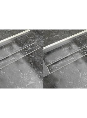 VidaXL Doucheafvoer 2 st rechthoekig 730x140 mm roestvrij staal