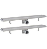 VidaXL Doucheafvoer 2 st rechthoekig 730x140 mm roestvrij staal