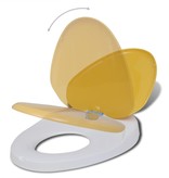vidaXL Toiletbril met soft-closedeksel 2 st kunststof wit en geel