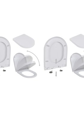 VidaXL Toiletbril met soft-closedeksel 2 st kunststof wit