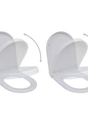 VidaXL Toiletbril met soft-closedeksel 2 st kunststof wit