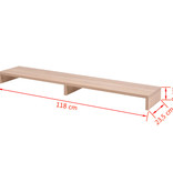 VidaXL TV-/monitorstandaard spaanplaat 118x23,5x9 cm beige