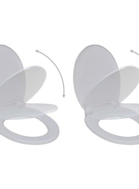 VidaXL Toiletbril met soft-closedeksel 2 st kunststof wit