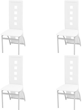VidaXL Eetkamerstoelen 4 st kunstleer wit