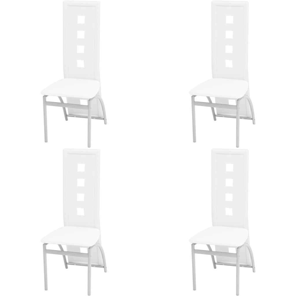 VidaXL Eetkamerstoelen 4 st kunstleer wit